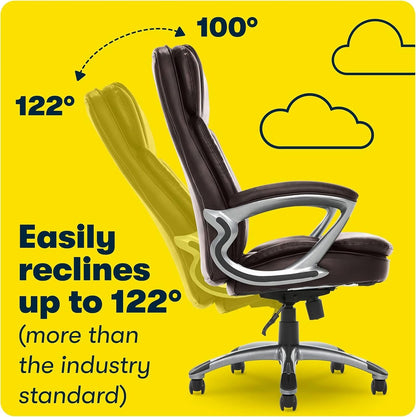 Fairbanks Big And Tall High Back Executive Office Chair With Layered Pillows