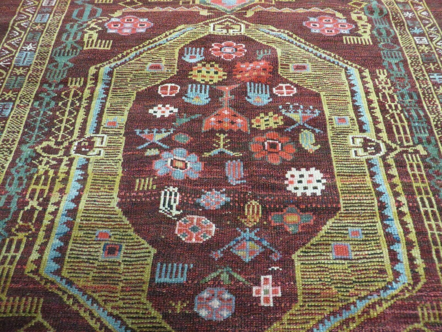 4' X 6' Antique Handmade Caucasian Shirvan Russian Armenian Wool Rug Colorful
