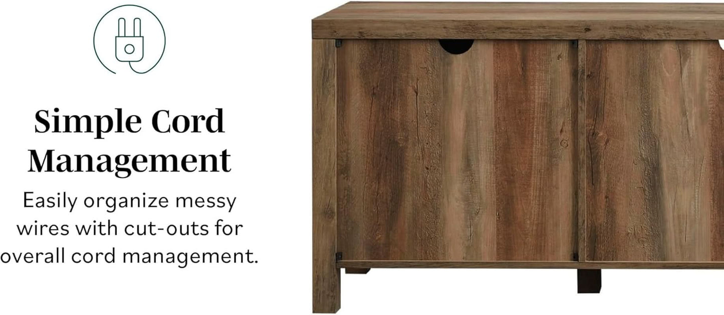 Rustic Oak TV Stand With Double Barn Doors Up To 80 Inch