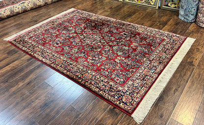 Karastan Rug 5.9 x 9 Red Sarouk #785, Wool Karastan Carpet, Original 700 Series, Vintage Karastan Oriental Rug Discontinued