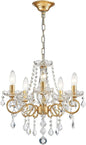 Gold Mini Crystal Chandelier With Five Bulbs Living Room