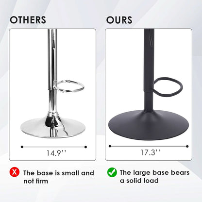 Adjustable Bar Stools Set Of 2 With Swivel Back Support