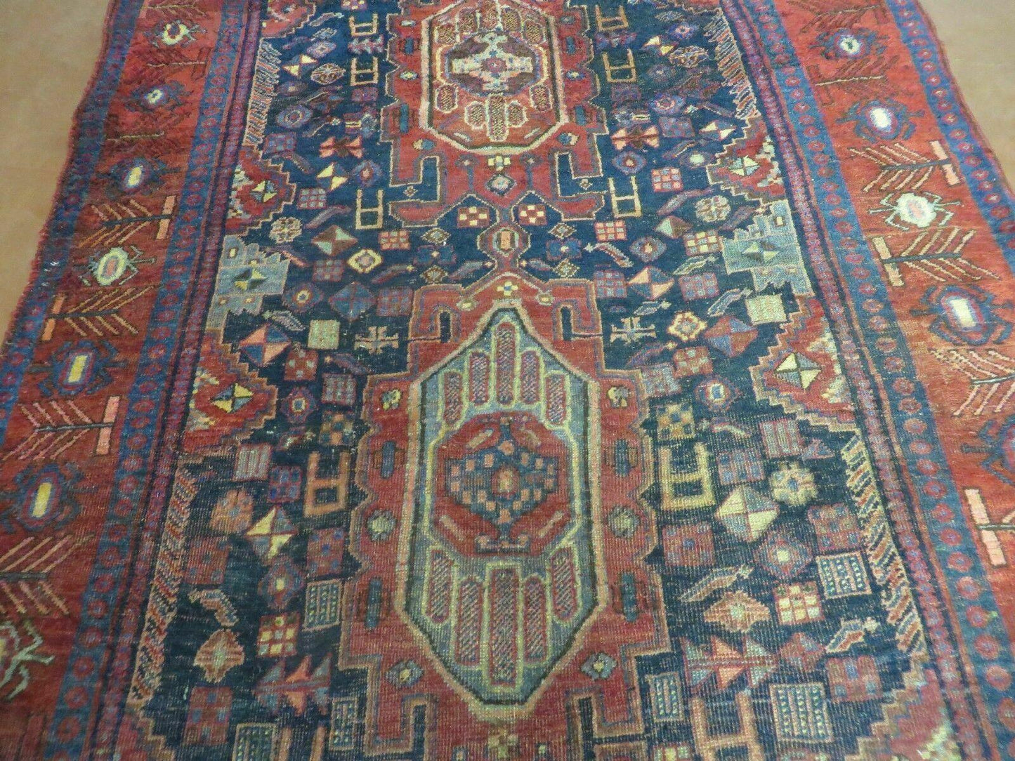 4' X 10' Antique Handmade Turkish Floral Tribal Oriental Wool Rug #627