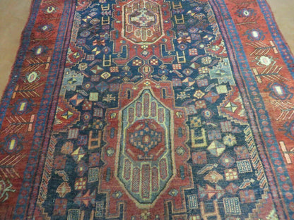 4' X 10' Antique Handmade Turkish Floral Tribal Oriental Wool Rug #627