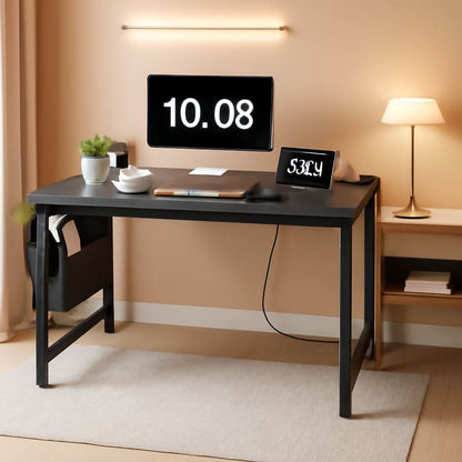 39 Inch Computer Desk With Built In Power Outlet And USB Charging Ports