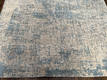 Modern Tibetan Rug 5x8 ft Light Blue and Gray Carpet, Contemporary Wool Rug, Handmade Nepali Rug, Raised Pattern, Tibet Area Rug, Nepal Rug