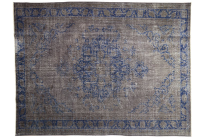 6.5x9 Vintage Distressed Overdyed Oushak Carpet