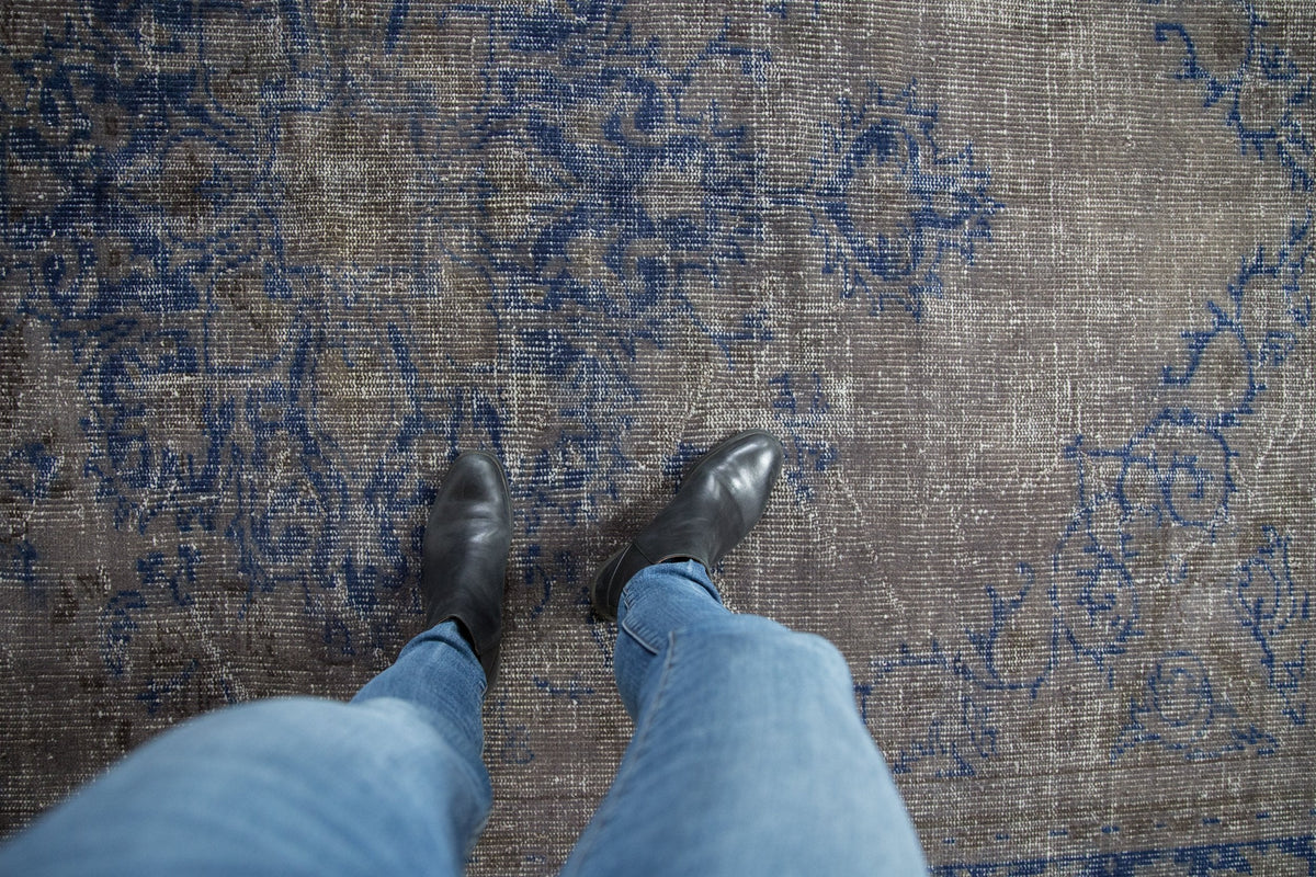 6.5x9 Vintage Distressed Overdyed Oushak Carpet