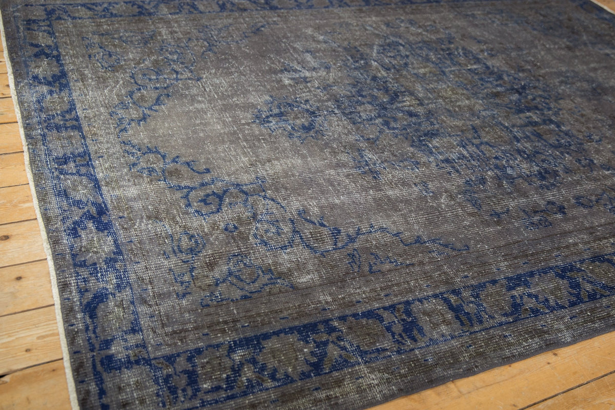 6.5x9 Vintage Distressed Overdyed Oushak Carpet