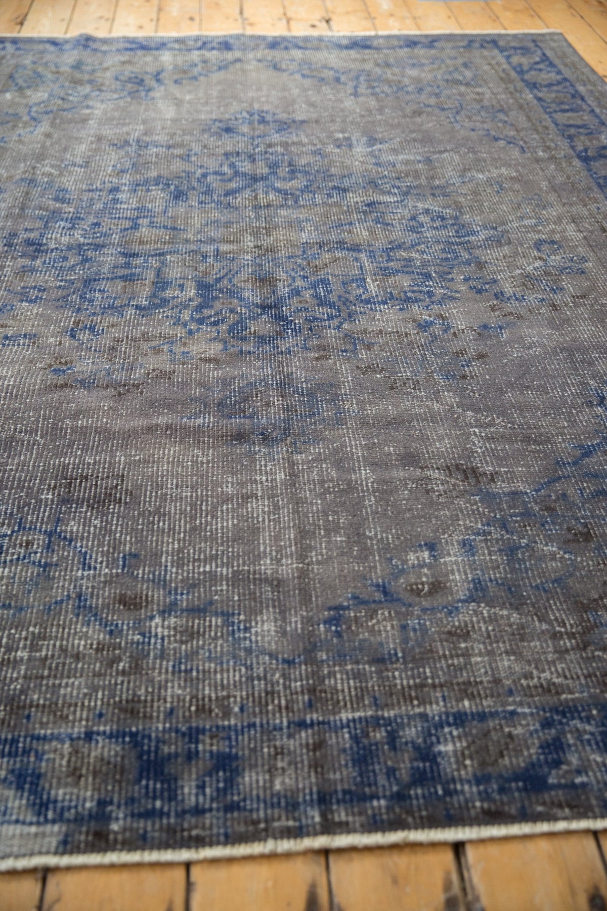 6.5x9 Vintage Distressed Overdyed Oushak Carpet