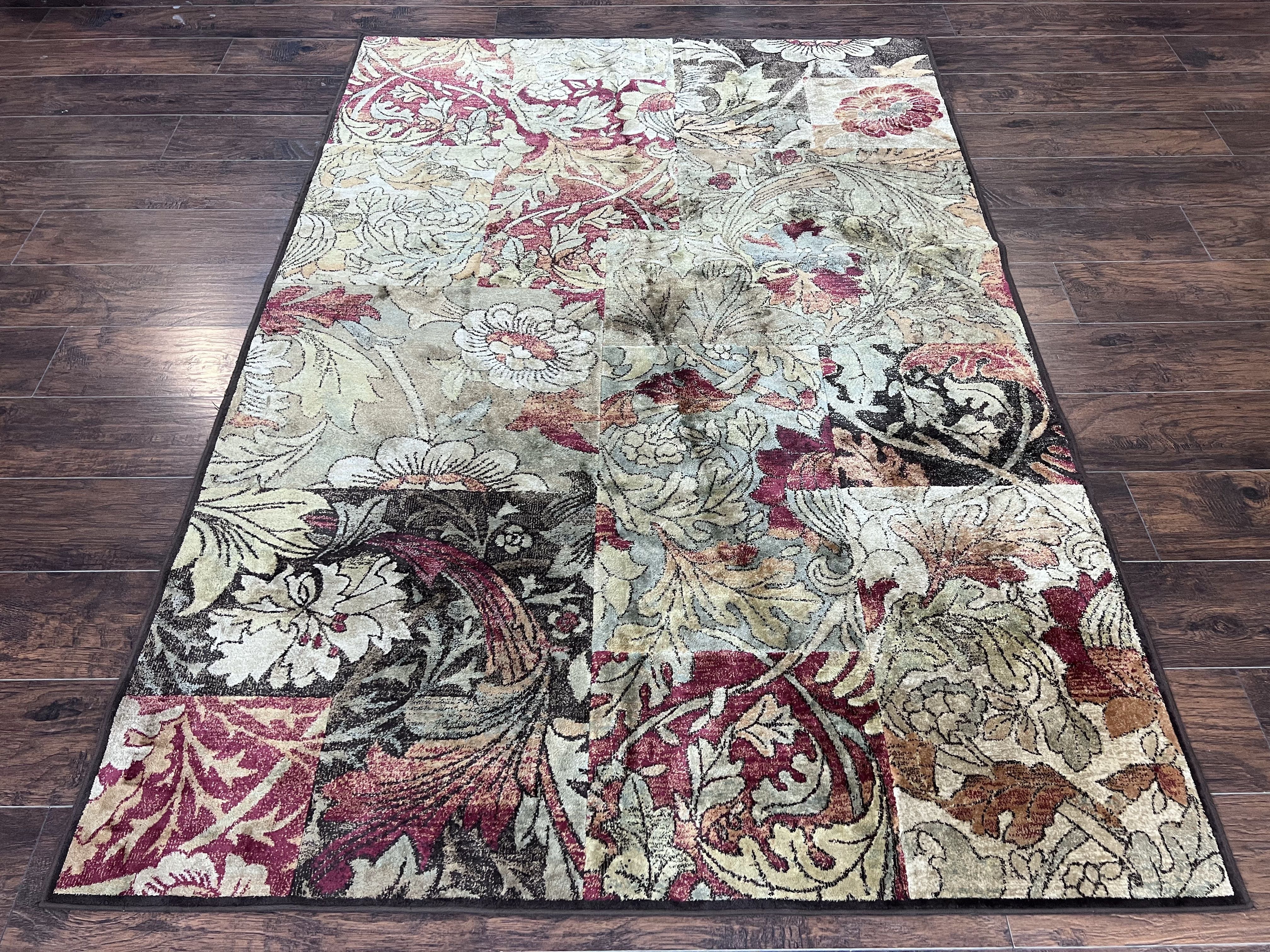 Abstract 5x7 Rugs Modern Abstract Area Rug 5x7, Floral Design, Contemporary Carpet 5 x 7 ...