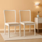 Coastal White And Natural Rattan Dining Chair Set Of 2