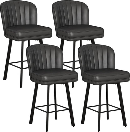 Modern Swivel Counter Height Bar Stools Set of Four