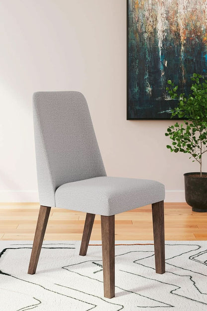 Lyncott Upholstered Side Dining Chair Set of 2 Cream Brown Foam Cushion