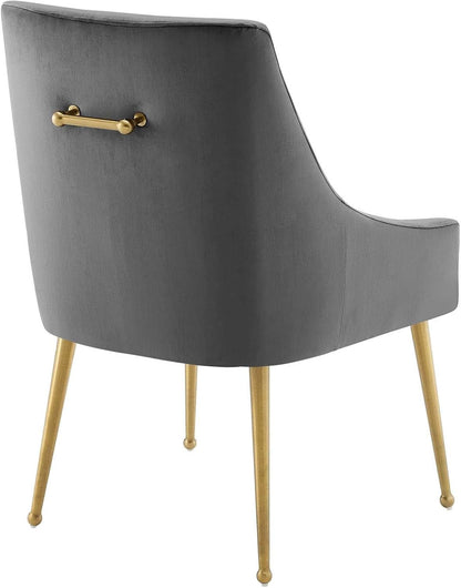 Discern Upholstered Performance Velvet Dining Chair Gray