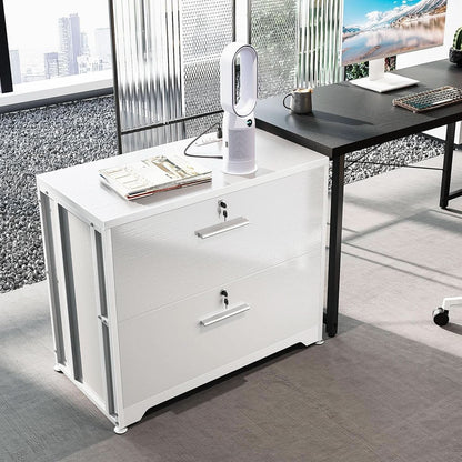 Lockable File Cabinet With Charging Station For Home Office