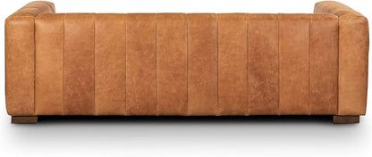 Canale 86 Inch Sofa Full Grain Italian Leather Cognac Tan