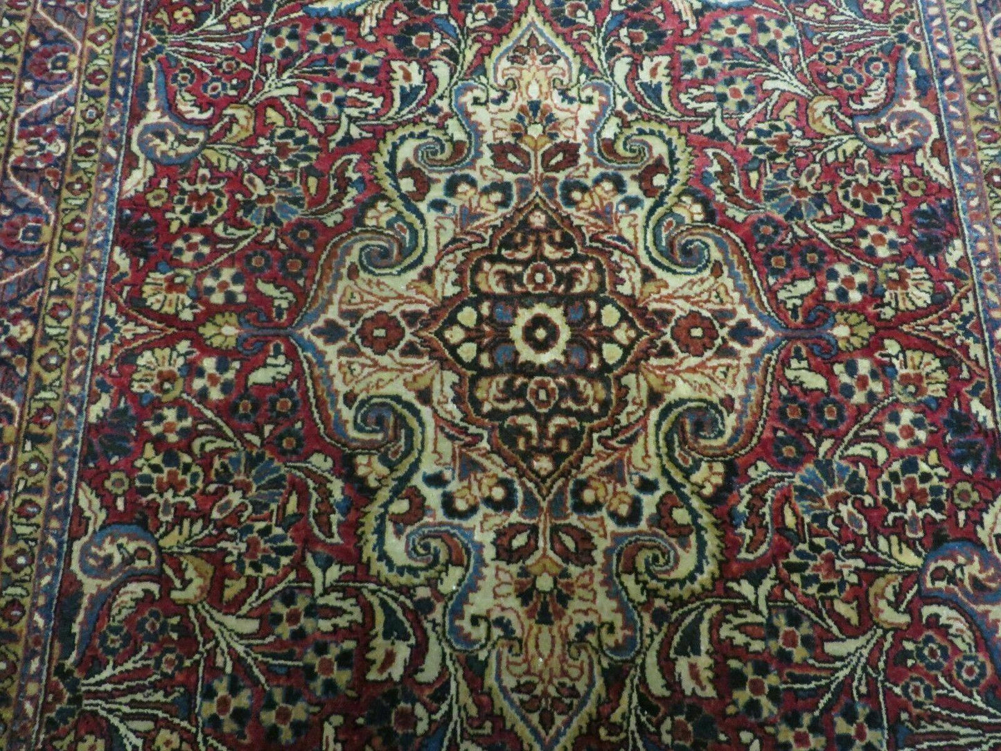 3' 5" X 5' Antique Handmade Indian Agra Fine Weave Wool Rug Organic dye Nice