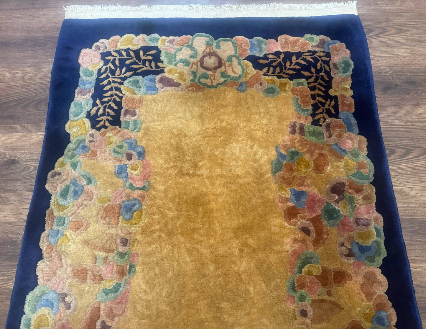 Chinese Wool Rug 3x5, Vintage Carpet, Handmade