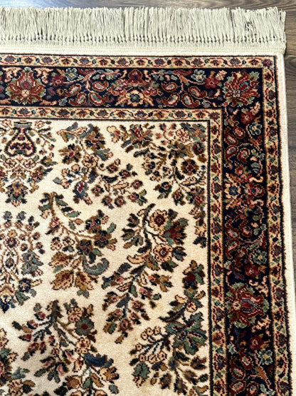 4x6 Karastan Rug Ivory Sarouk #760, Wool Vintage Original 700 Series