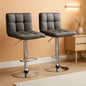 Modern PU Leather Adjustable Swivel Bar Stools Deep Gray