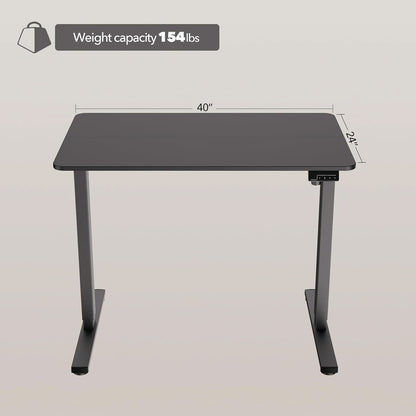 40x24 Inch Electric Standing Desk With Memory Presets Black