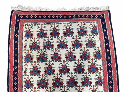 3x5 Vintage Kurdish Senneh Kilim Rug 3 x 5 Heirloom Rug Flatweave Antique Rug Playroom Rug Collectible Rug Beige Kilim