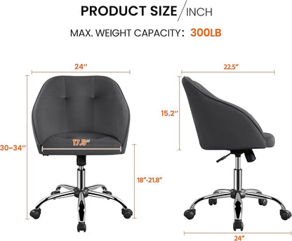 Office Chair Height Adjustable Large Seat Armrests