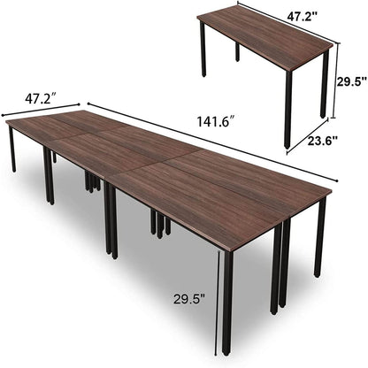 Durable Walnut Brown Conference Table For 14 Seats