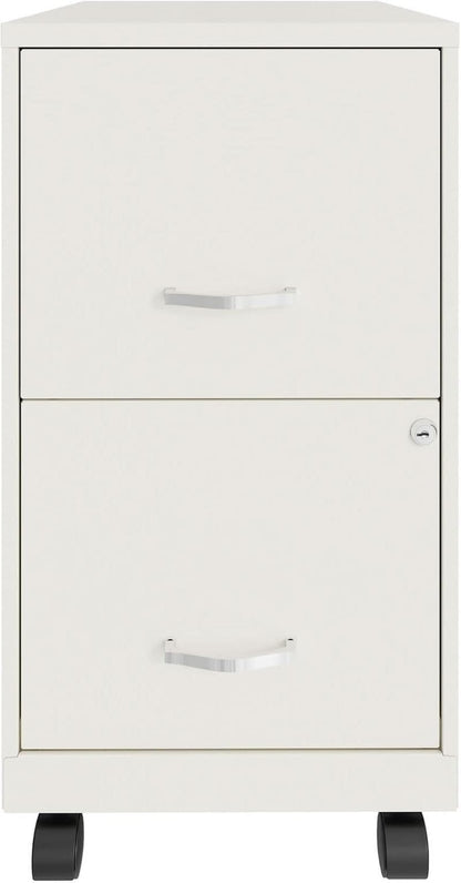 LYS SOHO White Mobile File Cabinet With Locking Two Drawers