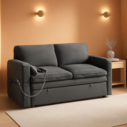 Sixty ThreeInch Pullout Velvet SofaBed Premium Edition