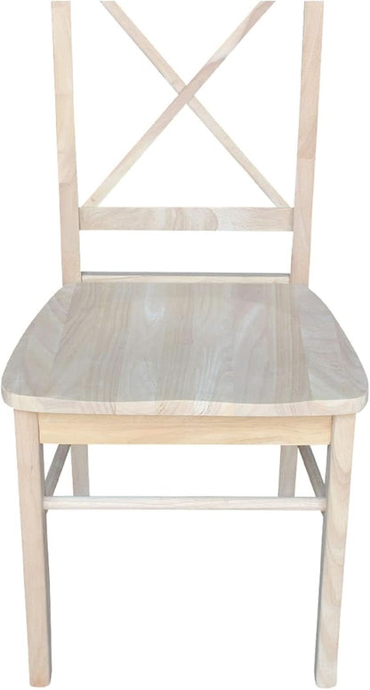 X Back Dining Chairs Set Of 2 In Unfinished Parawood