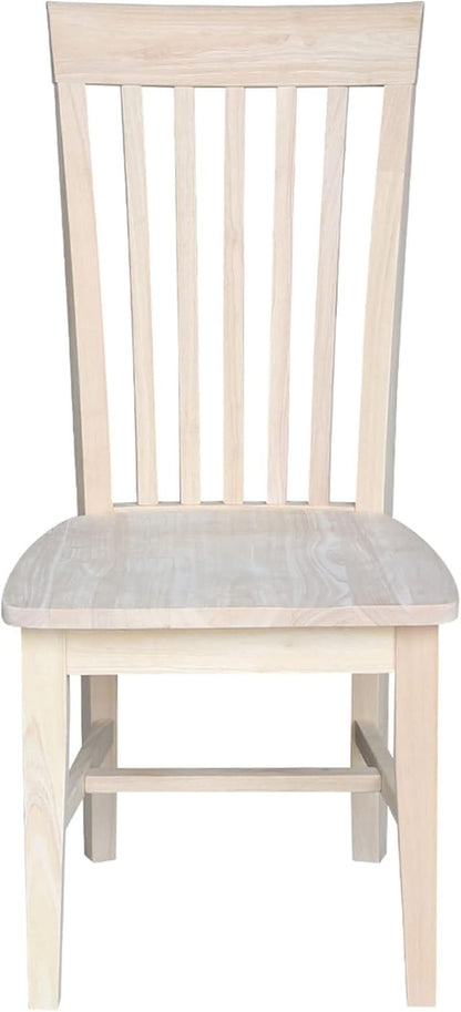 Set Of 2 Tall Mission Dining Chairs Unfinished Parawood