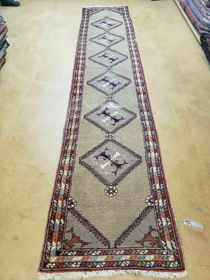 2'4" X 11' Antique Handmade Turkish Wool Rug Runner Carpet Camel Hair Nice