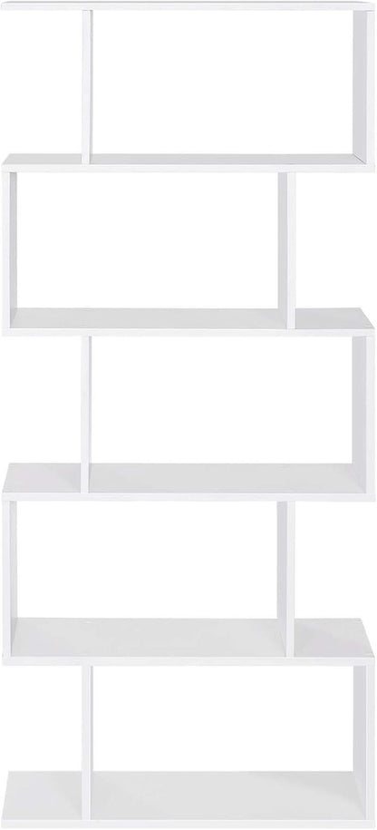 Wooden Bookcase Display Shelf Room Divider 5 Tier White