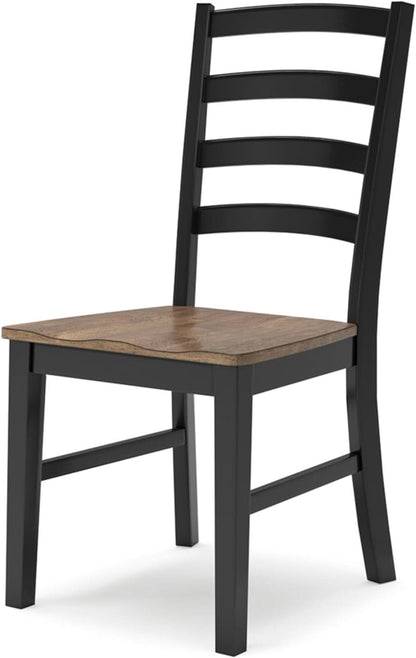 Armless Dining Chair Set 2 Two Tone Black and Brown
