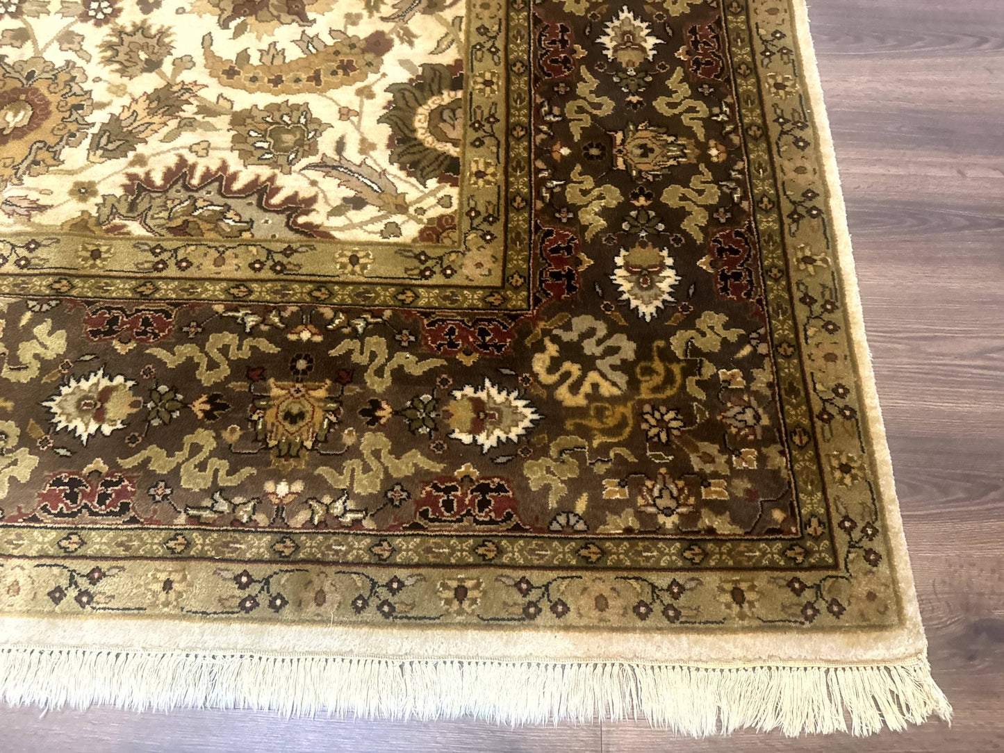 Indo Persian Mahal Rug 8x10, Floral Traditional Wool Oriental Carpet