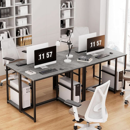 Computer Desk 40 Inch Gray With Durable Storage Shelves