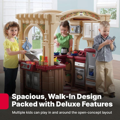 Kids Kitchen Playset With Interactive Lights Brown