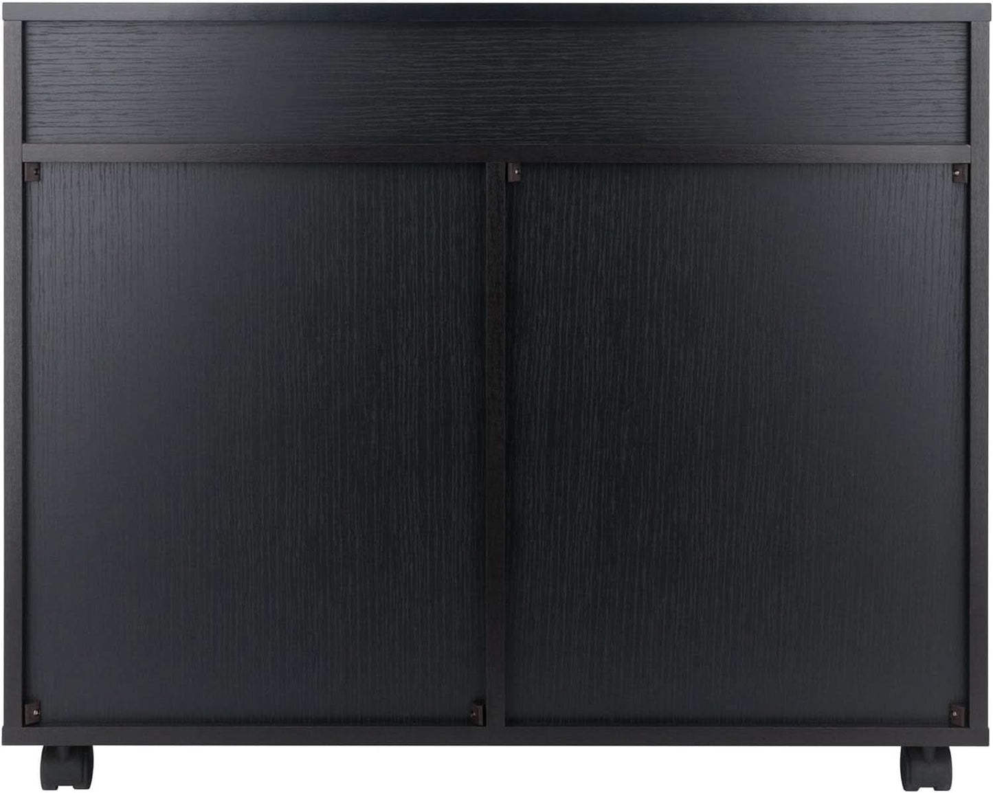 Black Halifax Two Door Storage Cabinet With Four Drawers