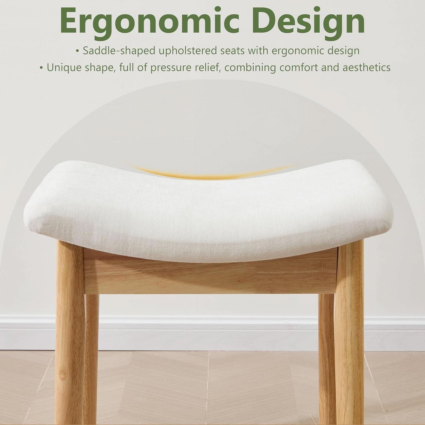 Beige Velvet Upholstered Vanity Stool 18 Inch Chair