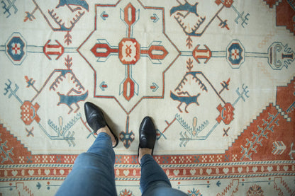 7.5x10 Vintage Distressed Oushak Carpet