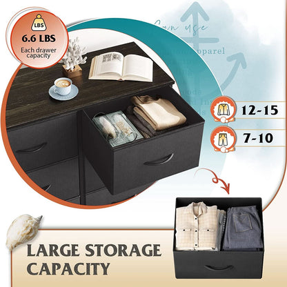 Fabric Storage Tower With 8 Drawers Charcoal Black
