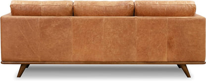 Nolita 85 Inch Cognac Tan Full Grain Pure Aniline Leather Sofa