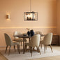 Black Metal Chandelier For Dining Room 6 Light Modern