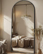 71 Inch Full Length Arched Floor Mirror Black Freestanding