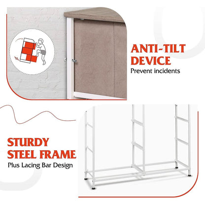 Fabric Storage Tower With Nine Drawers Greige For Bedrooms And Nurseries
