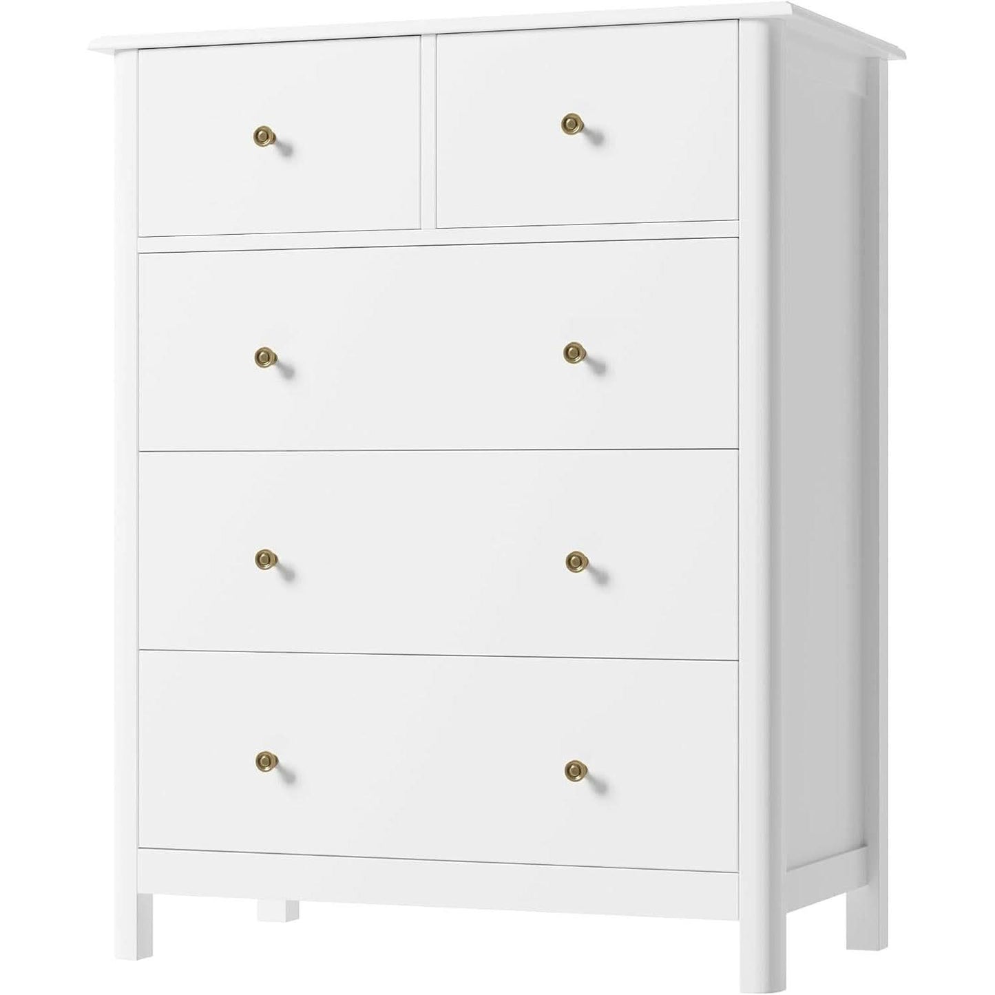 White Five Drawer Dresser For Bedroom Organization