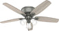 52 Inch Matte Silver LED Ceiling Fan With Integrated Light