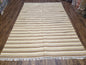 Indian Striped Blanket 6x9, Large Indo Kilim Area Rug, Earthern Tones Woolen Hand-Woven Flatweave South American Style Queen Size Bedspread